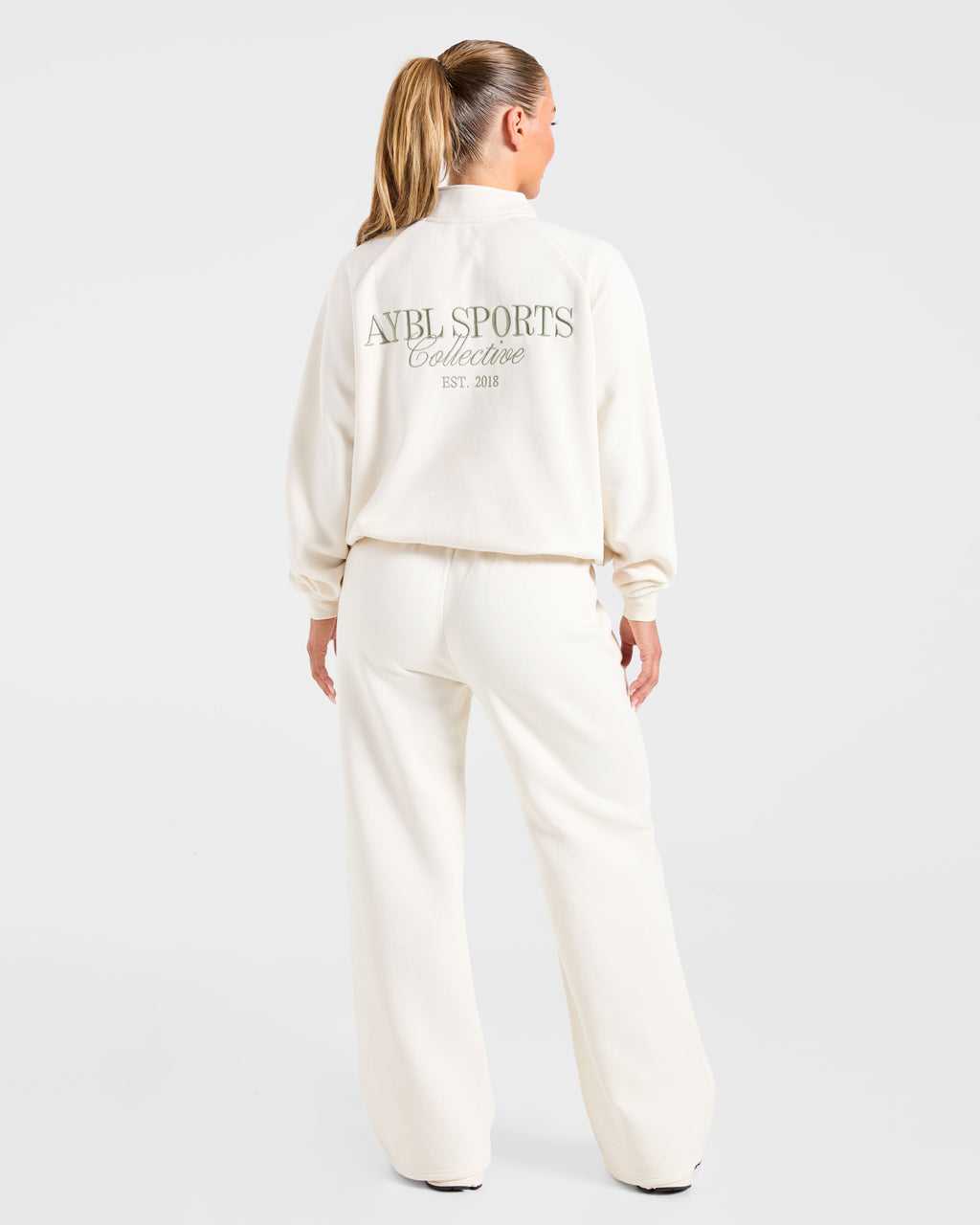 Sports Collective Oversized Straight Leg Joggers - Off Blanc/Vert