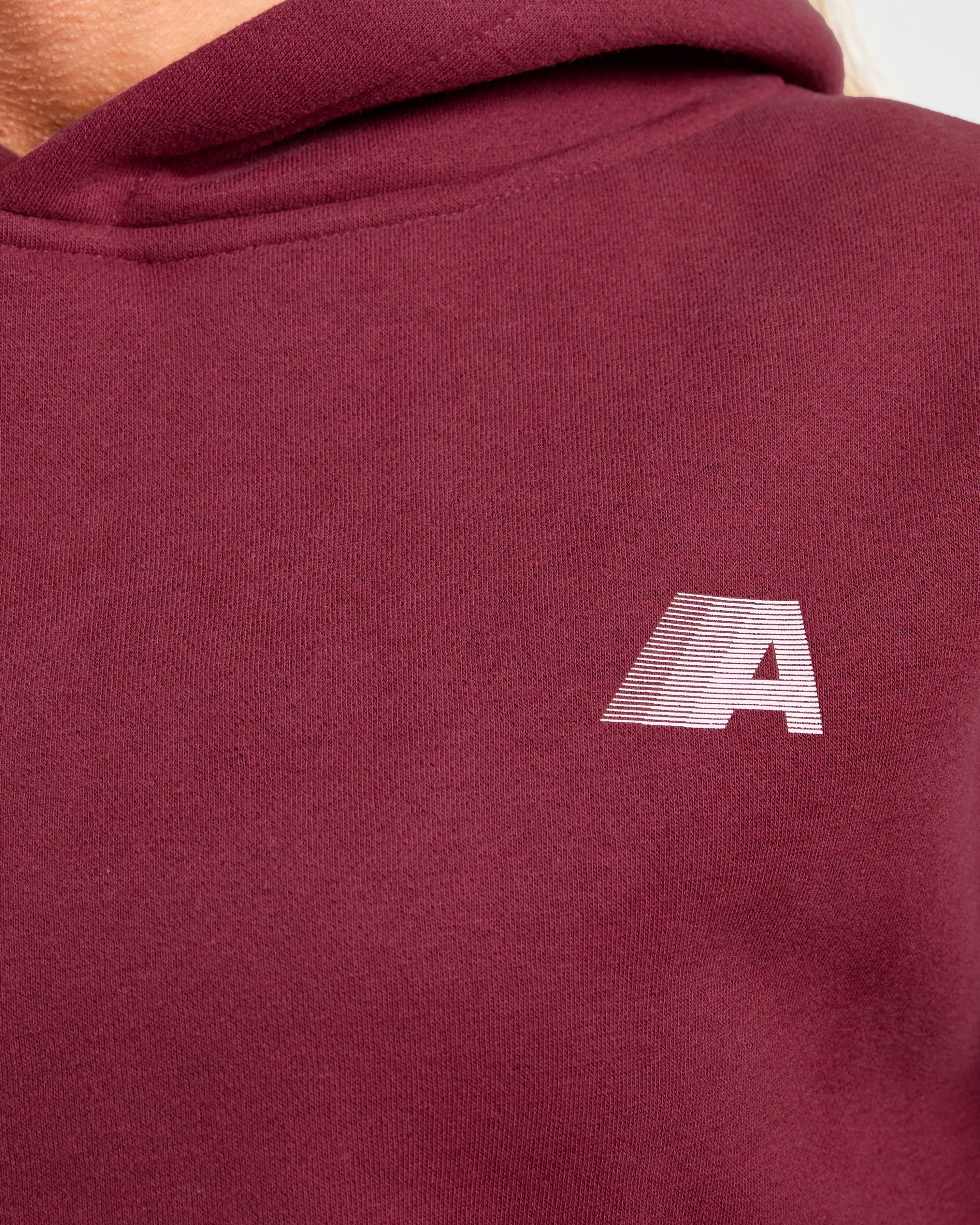 Retro Athletics Oversized Hoodie - Deep Raspberry/Rose