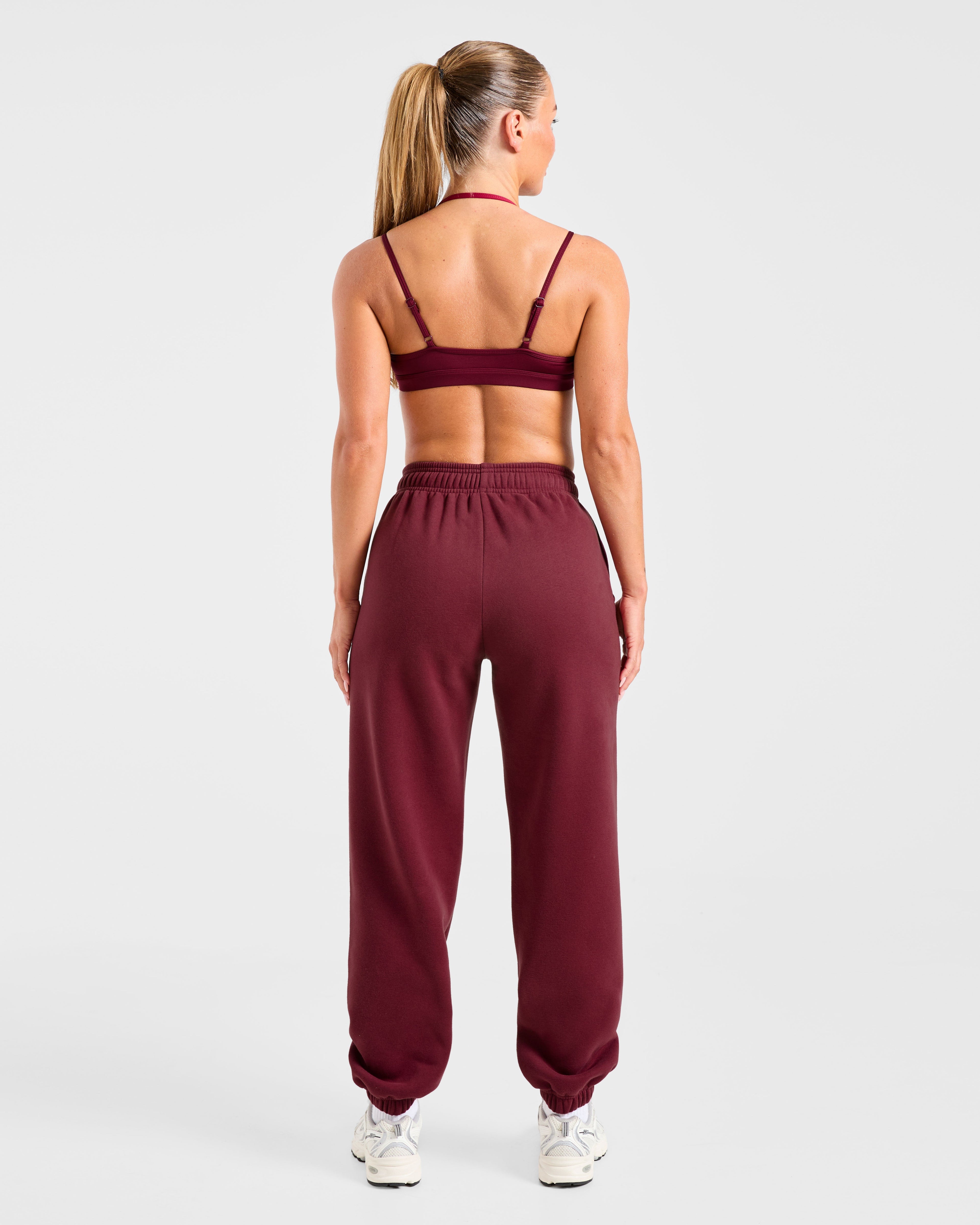 Retro Athletics Oversized Joggers - Deep Raspberry/Rose