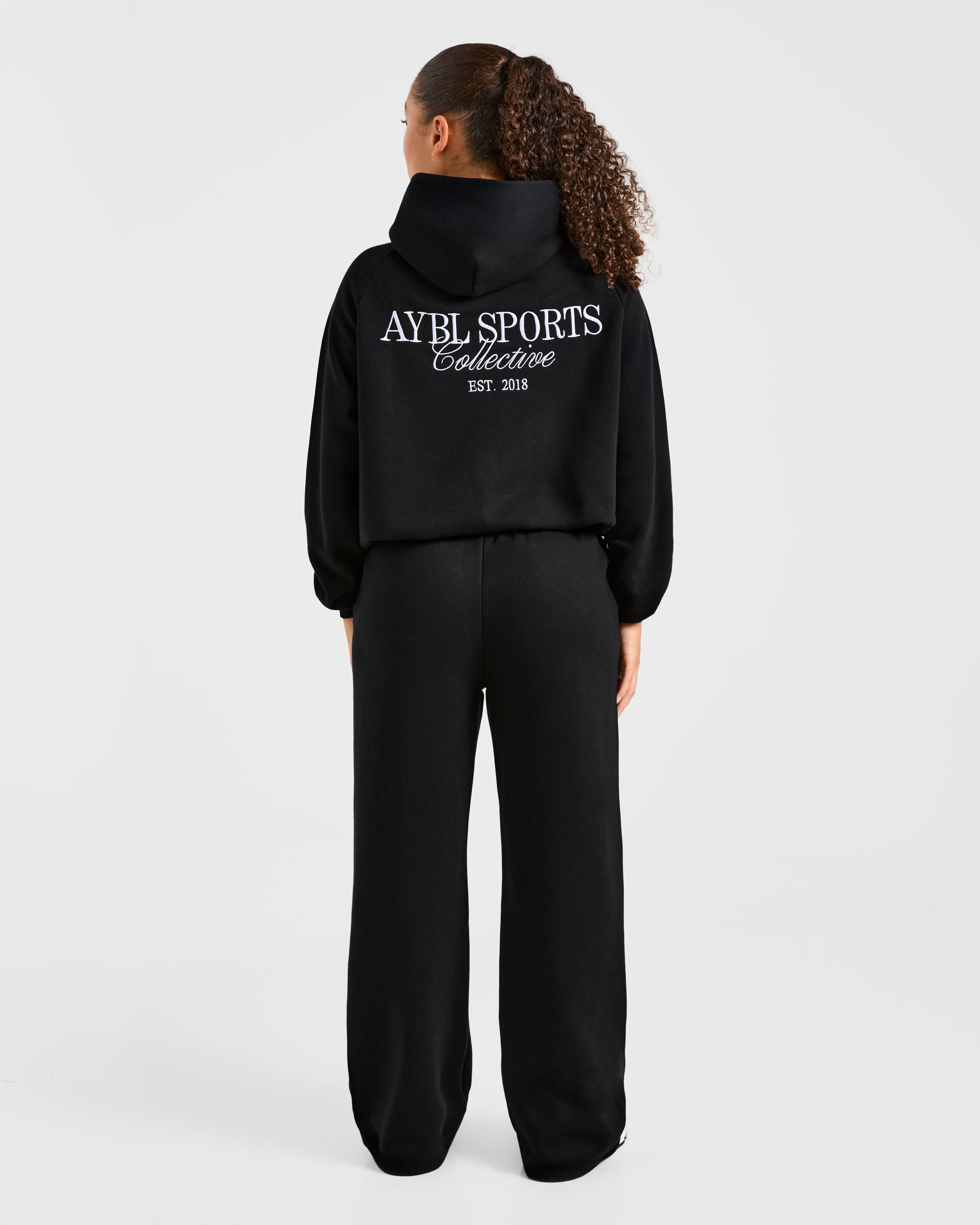 Sports Collective Oversized Straight Leg Joggers - Noir