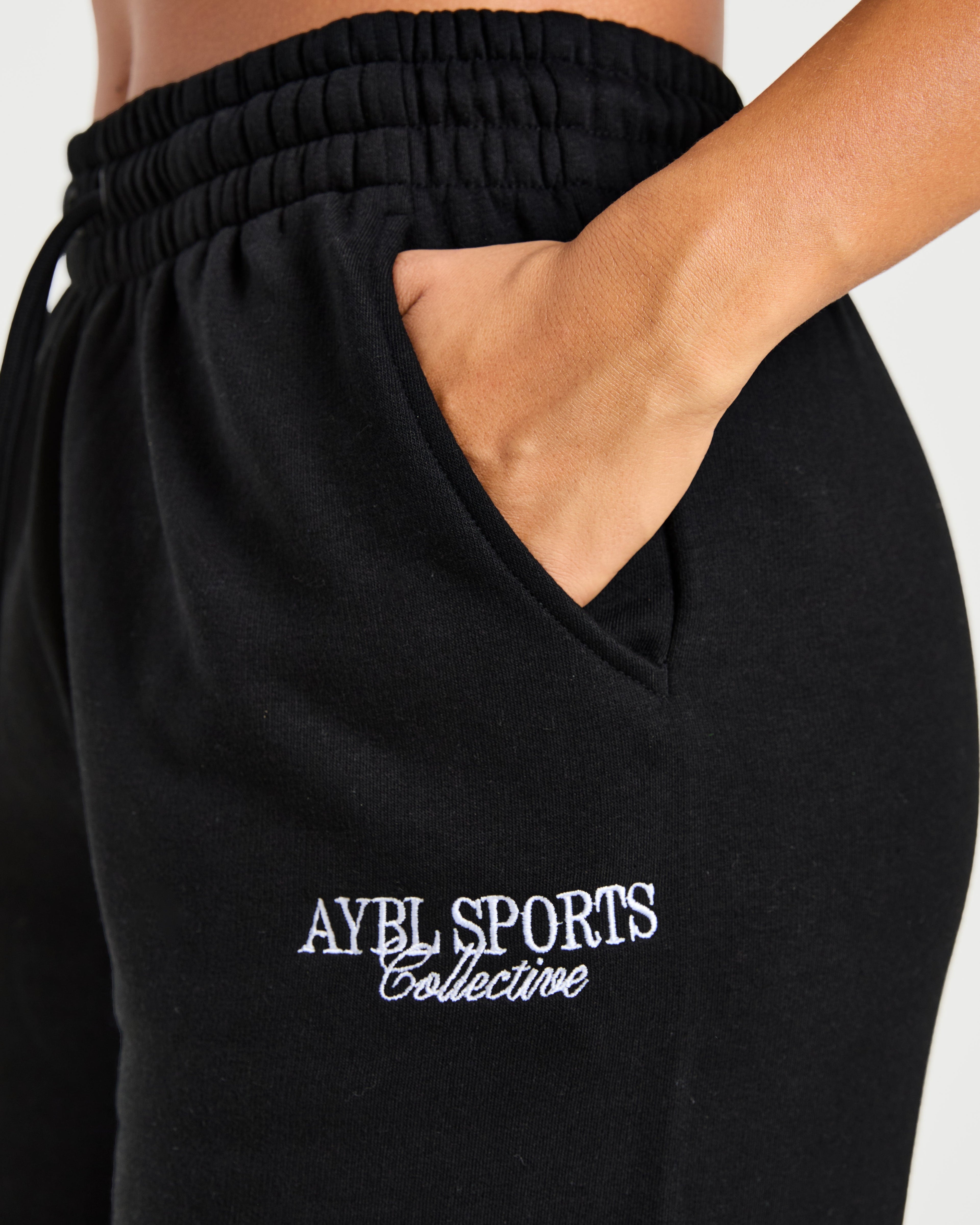 Sports Collective Oversized Straight Leg Joggers - Noir