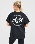 Body Achieve Mind Believe Oversized T Shirt - Noir