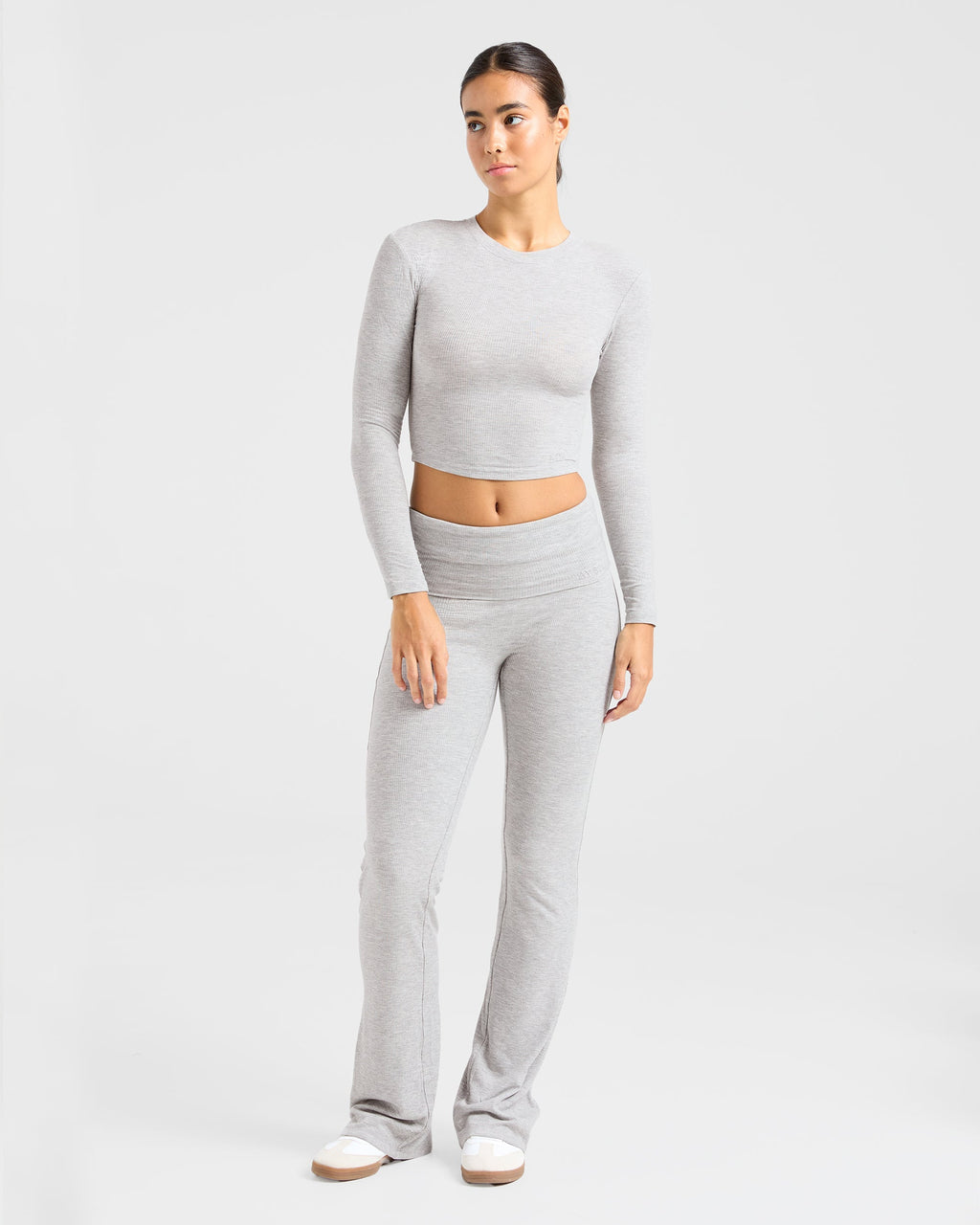 Lounge Ribbed Long Sleeve - Gris Marl