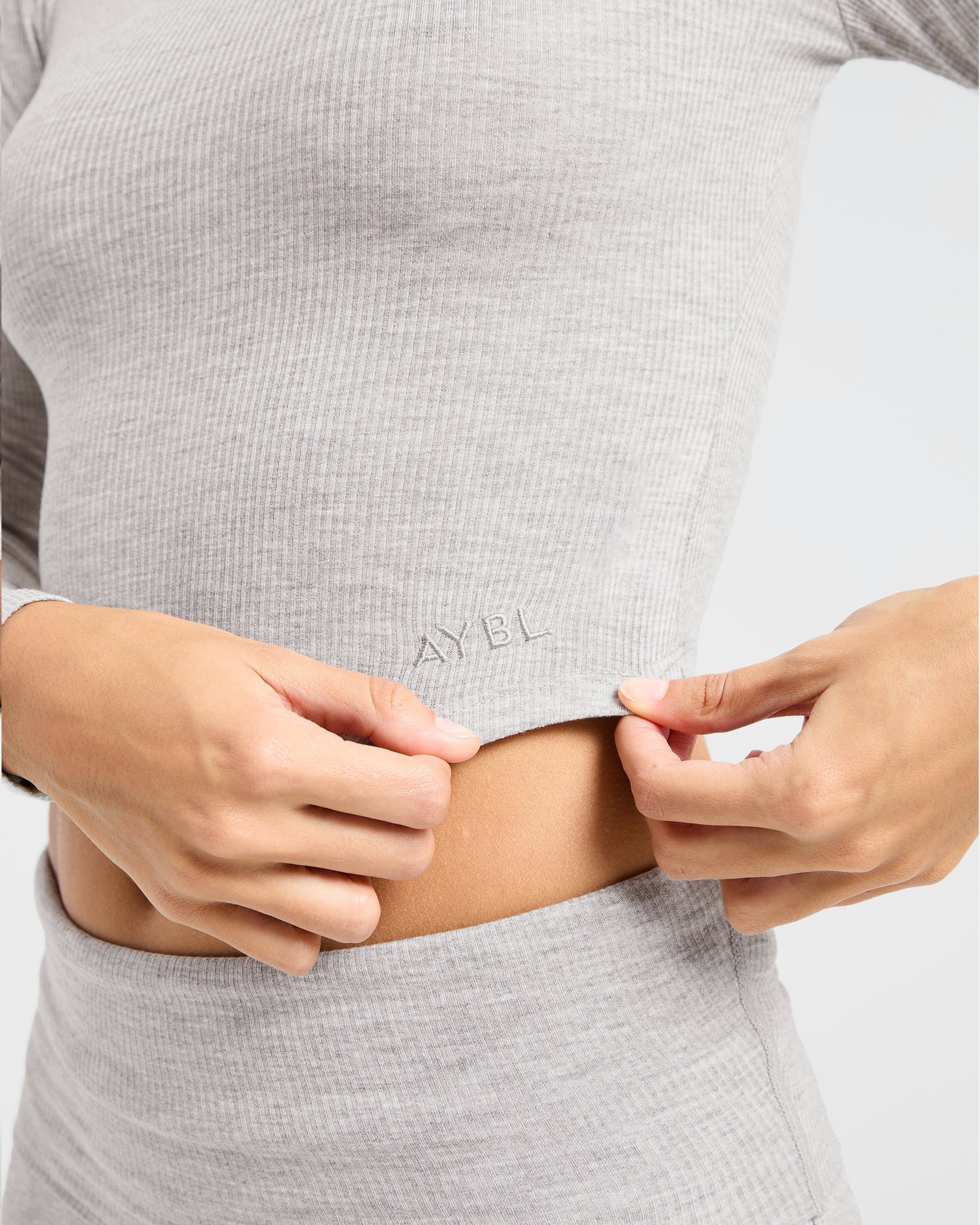 Lounge Ribbed Long Sleeve - Gris Marl