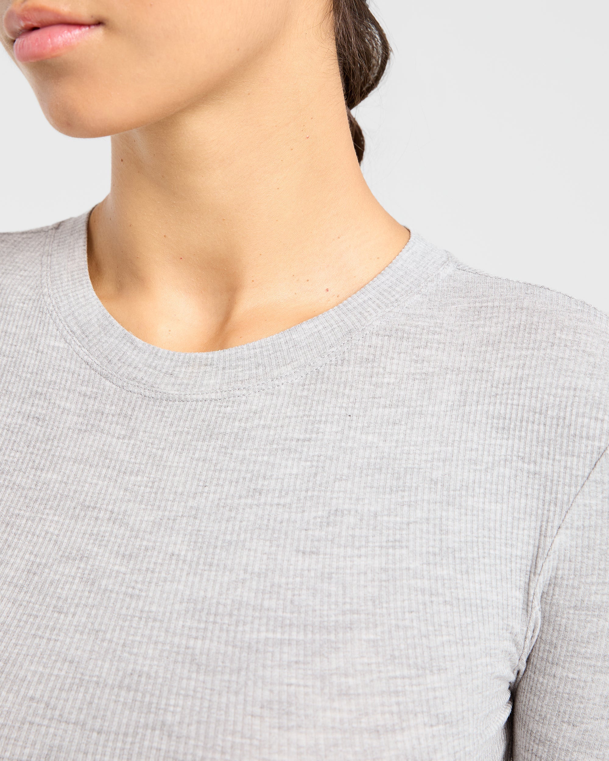 Lounge Ribbed Long Sleeve - Gris Marl