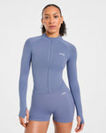 Empower Seamless Full Zip Jacket - Slate Bleu