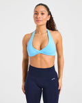 Essential Halterneck Sports Bra - Vibrant Bleu