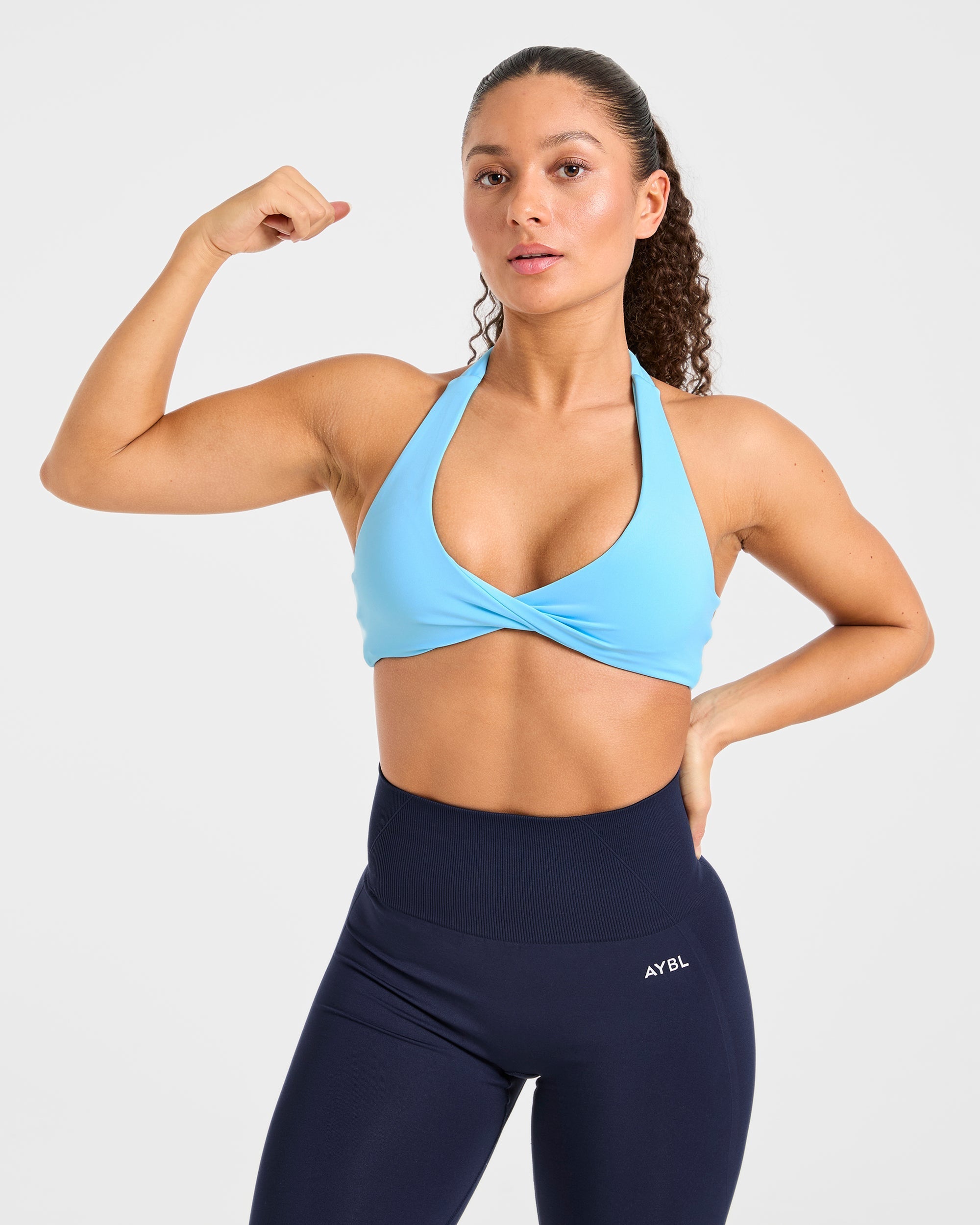Essential Halterneck Sports Bra - Vibrant Bleu