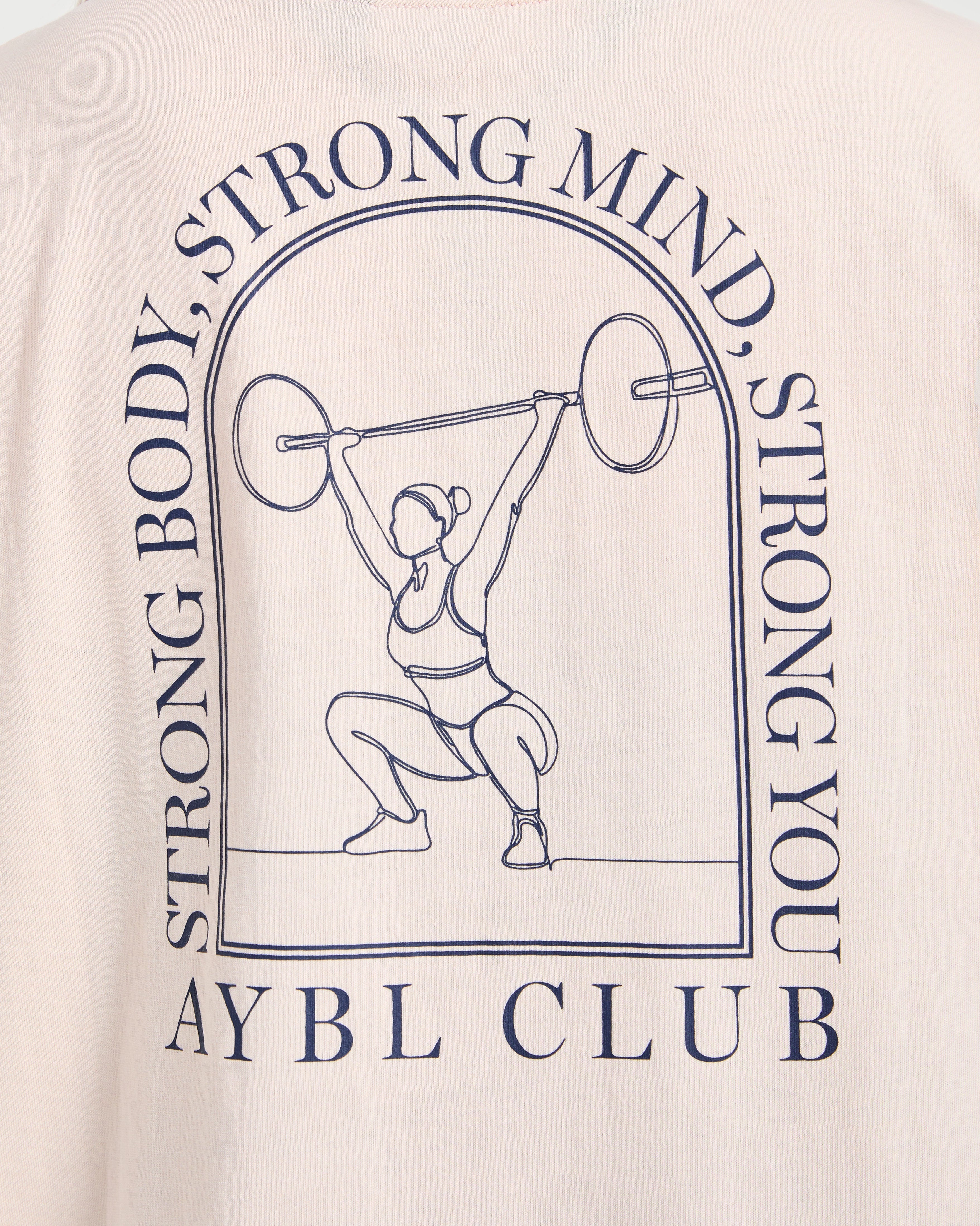 Body, Mind, You Oversized T Shirt - Peach/Navy