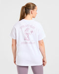 Strong Women Graphic Oversized T Shirt - Blanc/Lilac