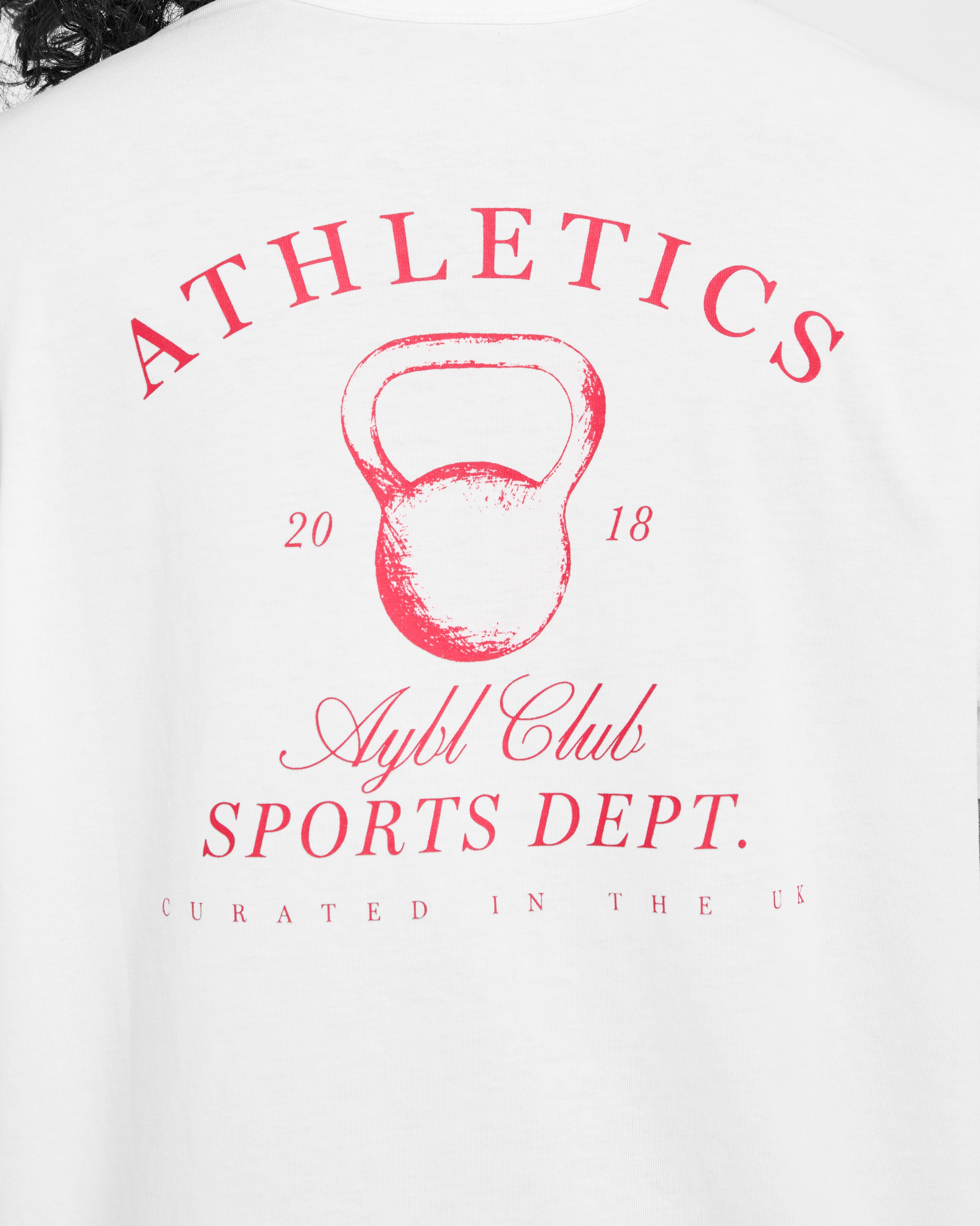 Athletics Sport Dept Oversized T Shirt - Blanc/Rouge