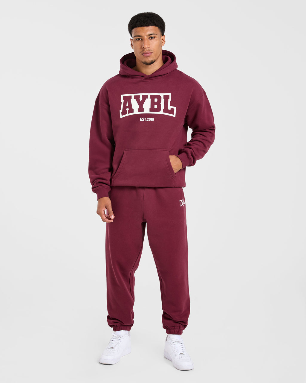 Academy Oversized Joggers - Burgundy