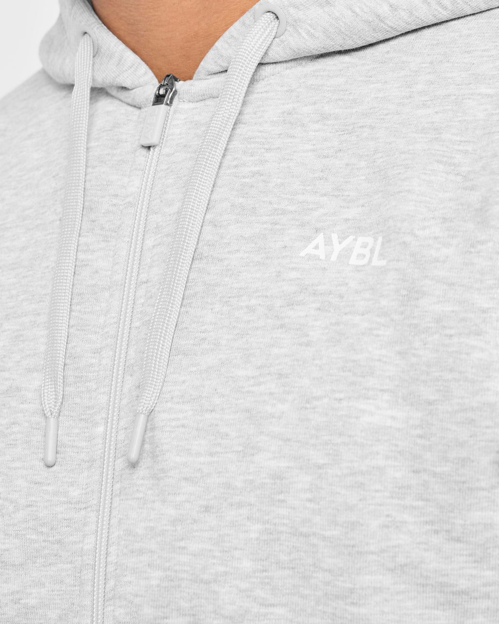 Essential Lightweight Zip Up Hoodie - Gris Marl