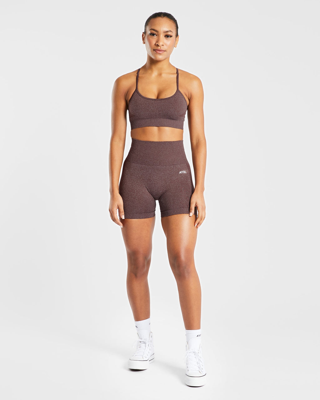 Empower Seamless Shorts - Marron Marl