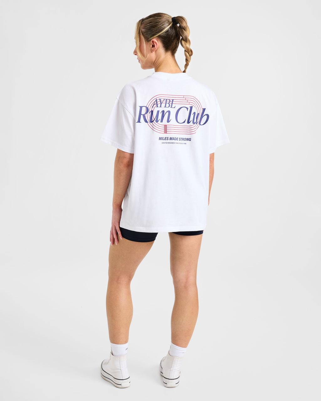 Run Club Oversized T Shirt - Blanc