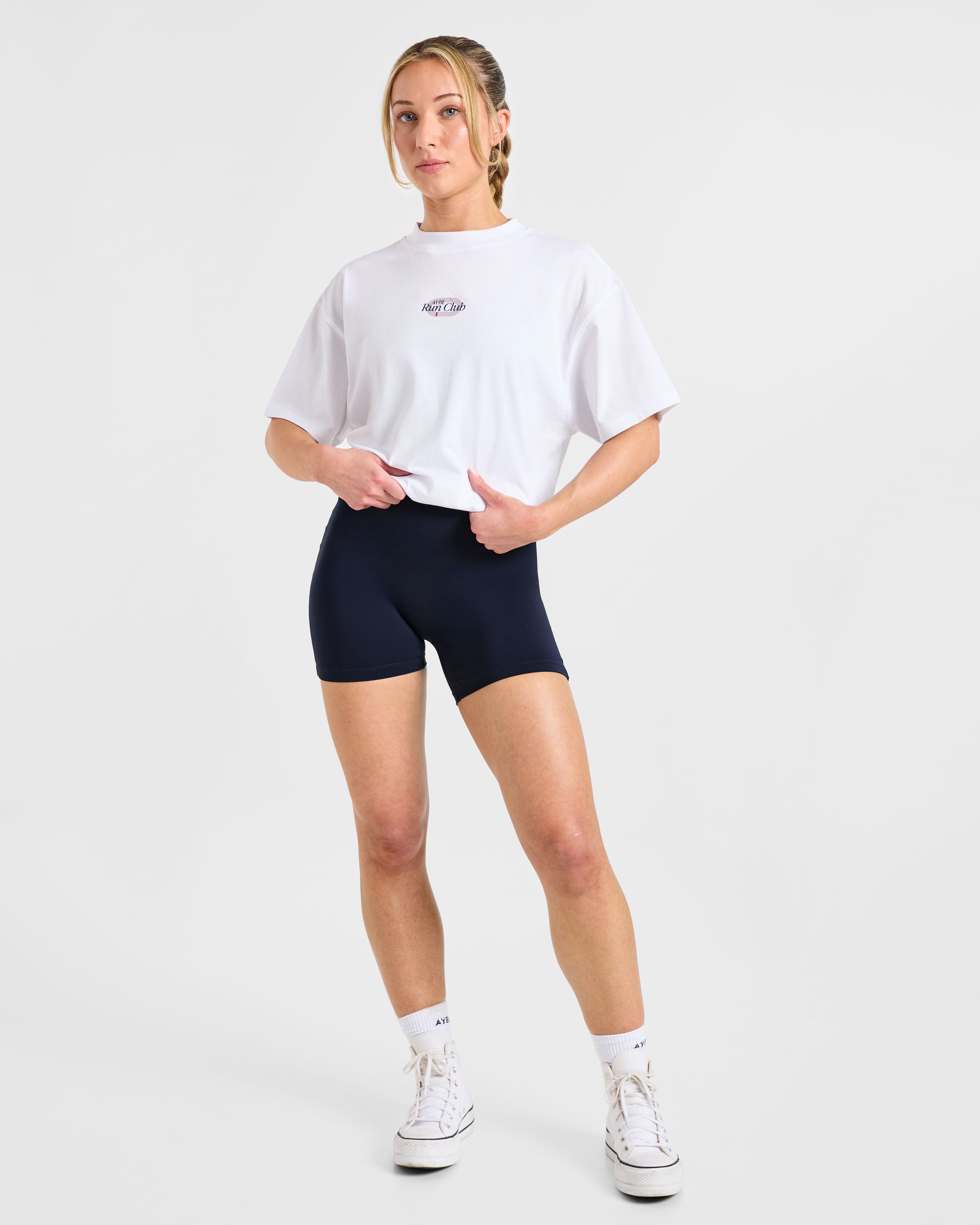 Run Club Oversized T Shirt - Blanc