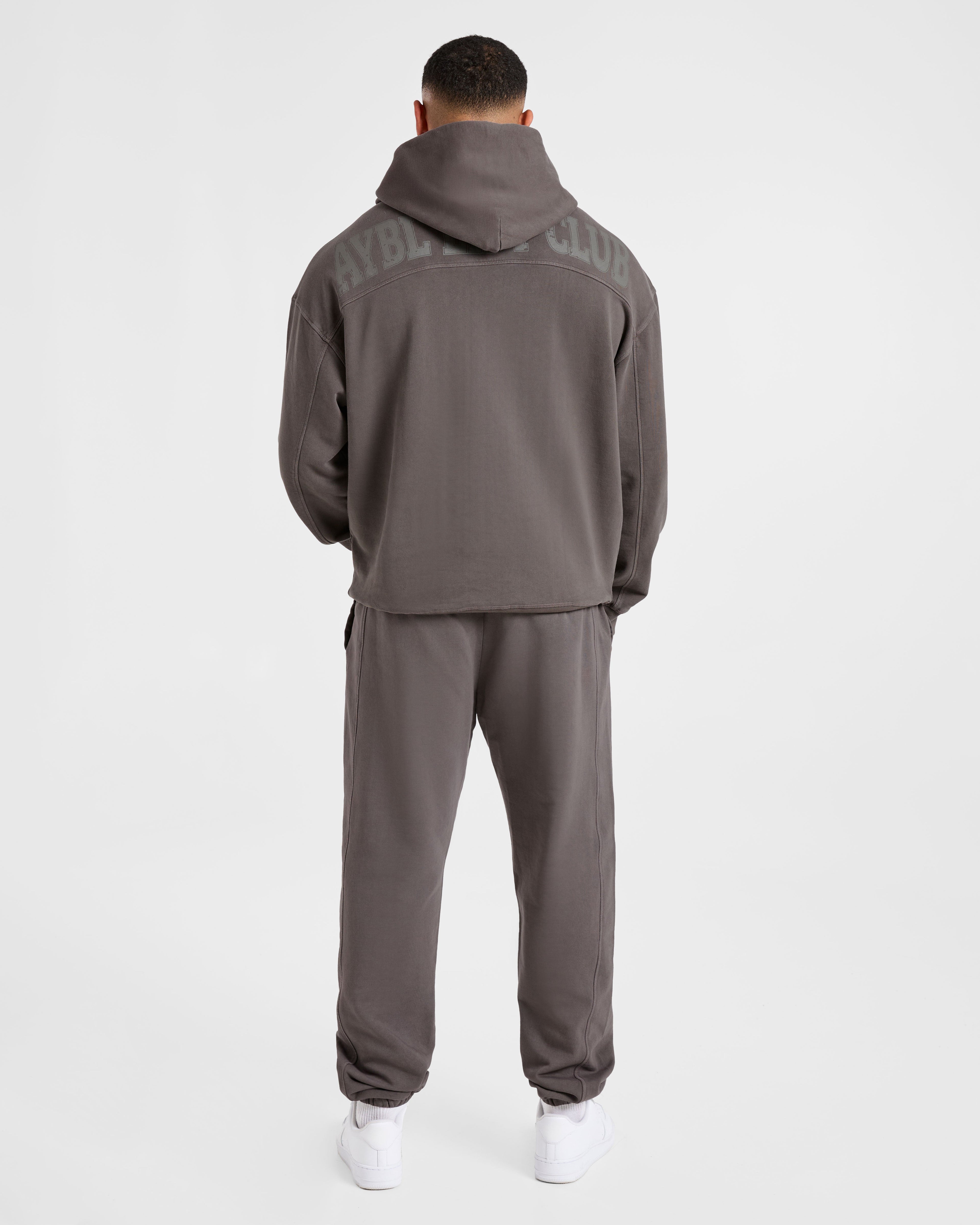 Lift Club Distressed Hoodie - Charcoal