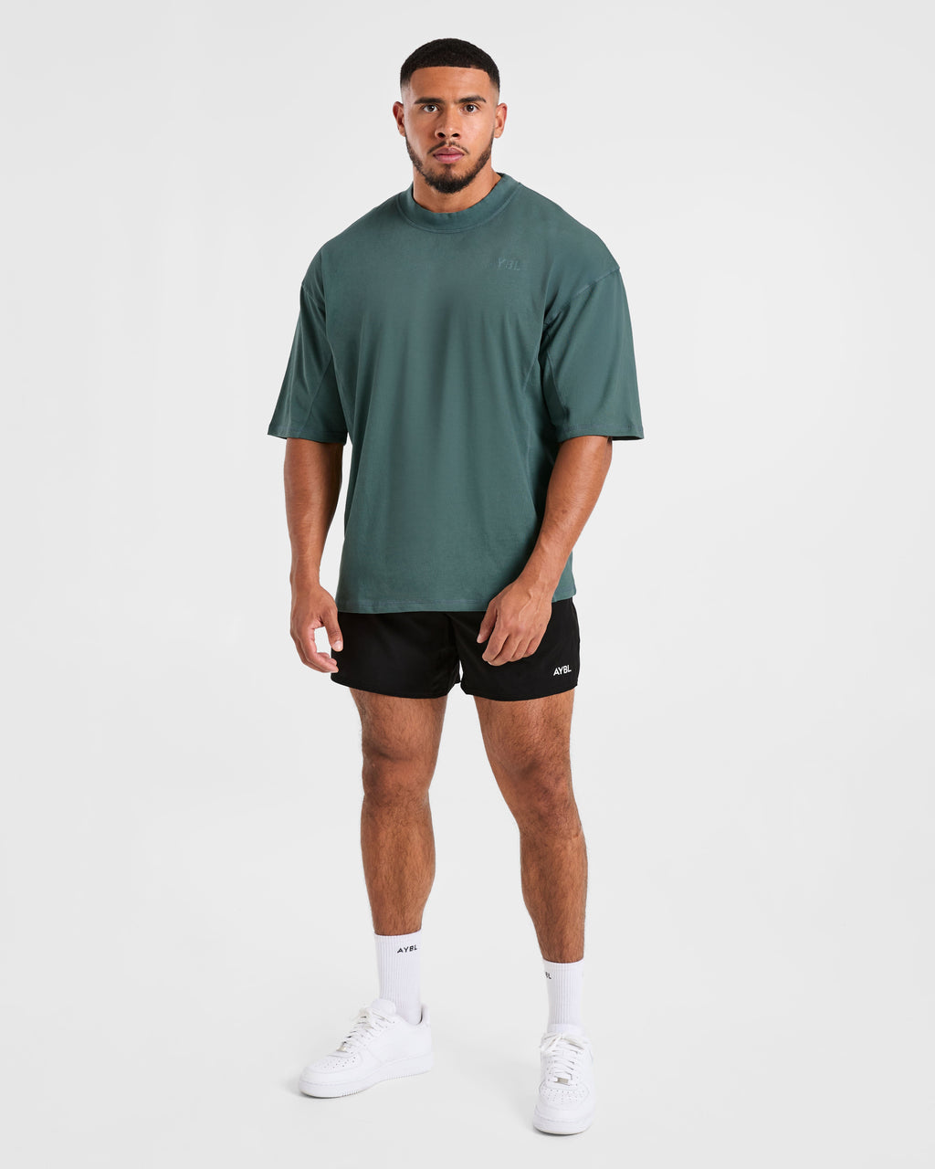 Lift Club Distressed Oversized T Shirt - Washed Teal