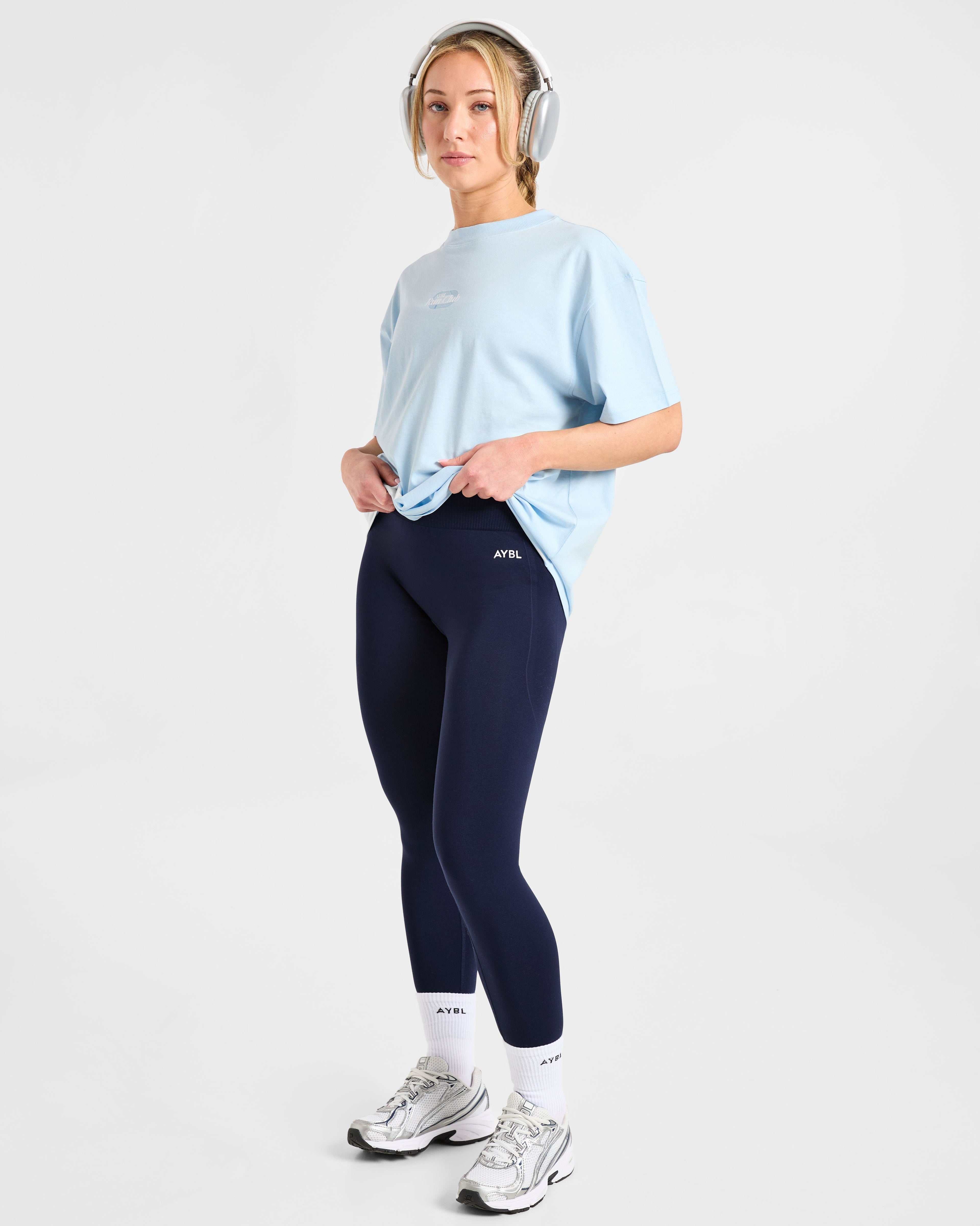 Run Club Oversized T Shirt - Bleu
