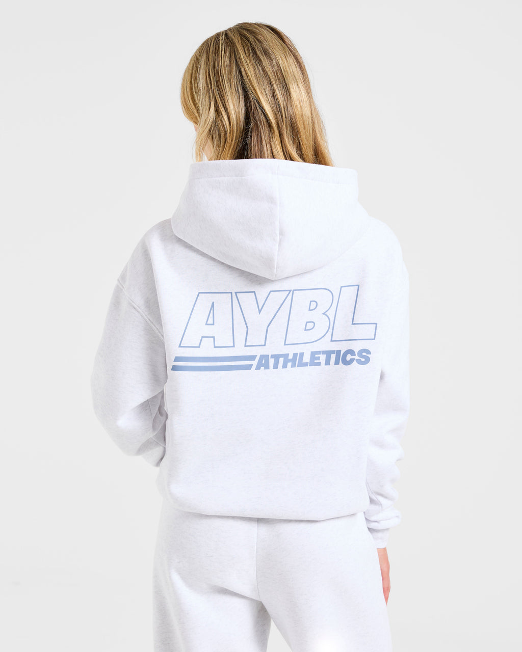 Athletics Track Oversized Hoodie - Heather Gris/Slate Bleu