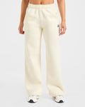 Retro Athletics Oversized Straight Leg Joggers - Butter Jaune/Navy