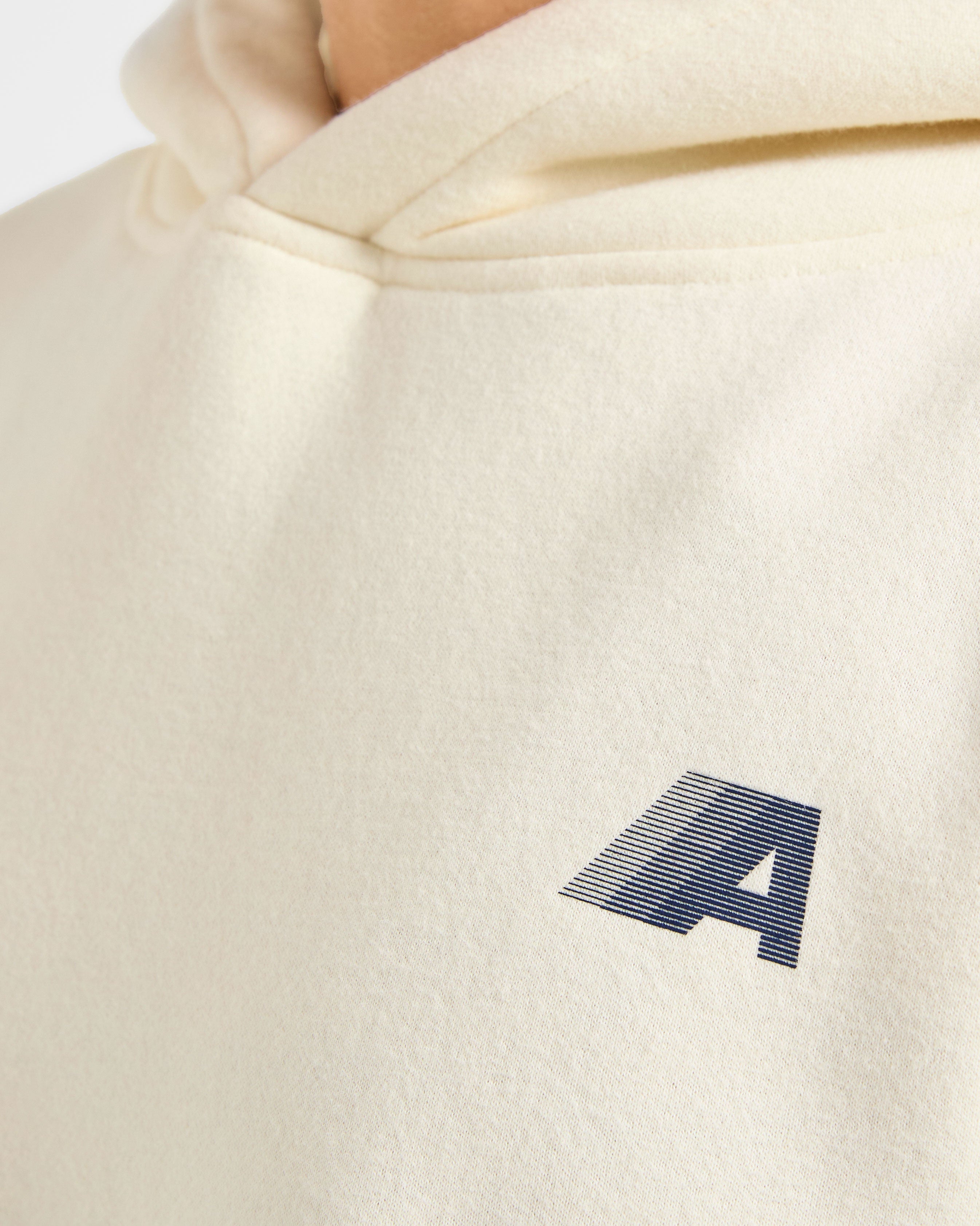 Retro Athletics Oversized Hoodie - Butter Jaune/Navy