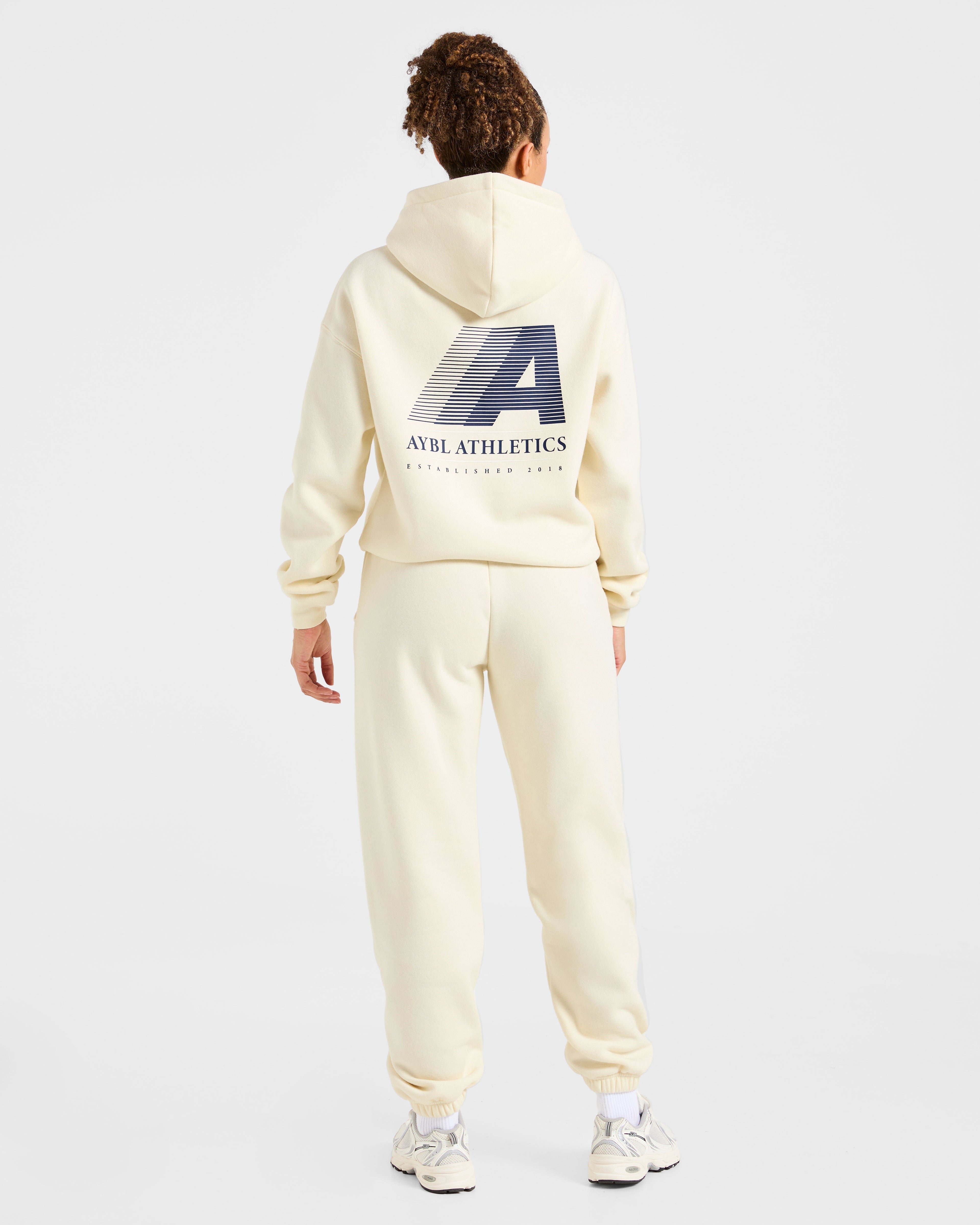Retro Athletics Oversized Joggers - Butter Jaune/Navy