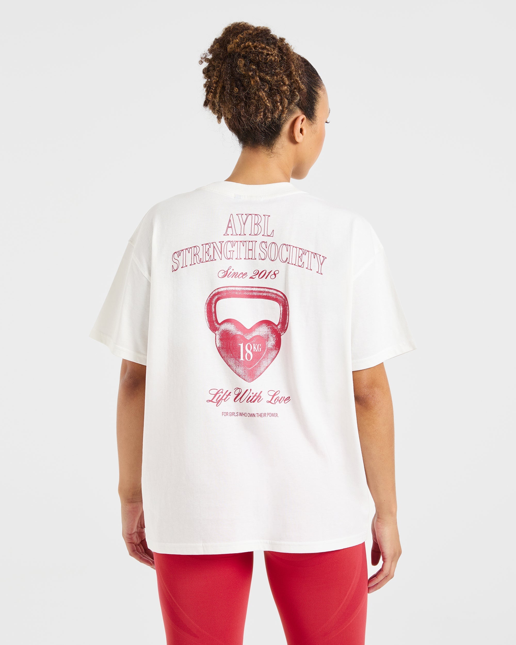 AYBL Lift Love Oversized T Shirt - Blanc