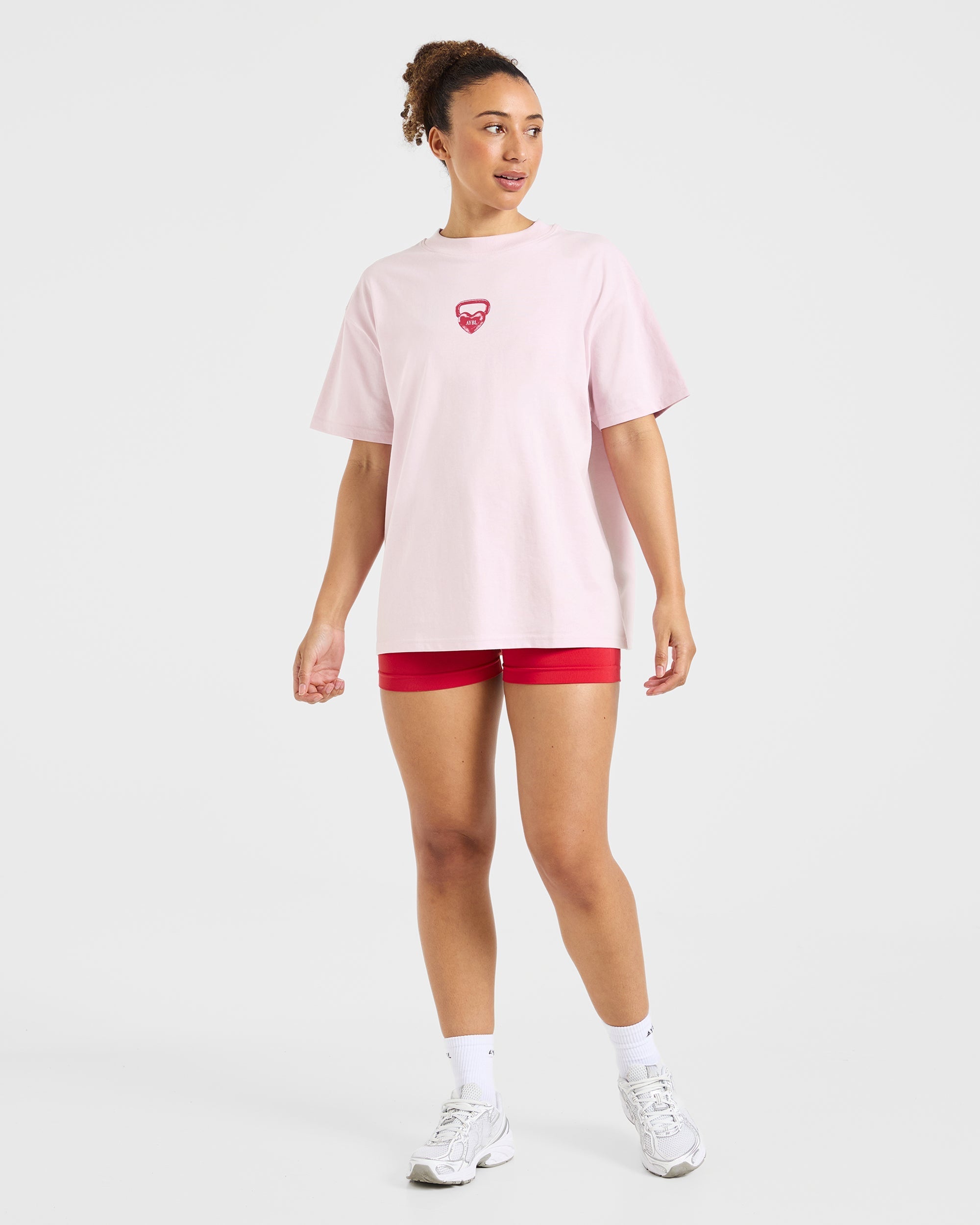 AYBL Lift Love Oversized T Shirt - Iced Rose