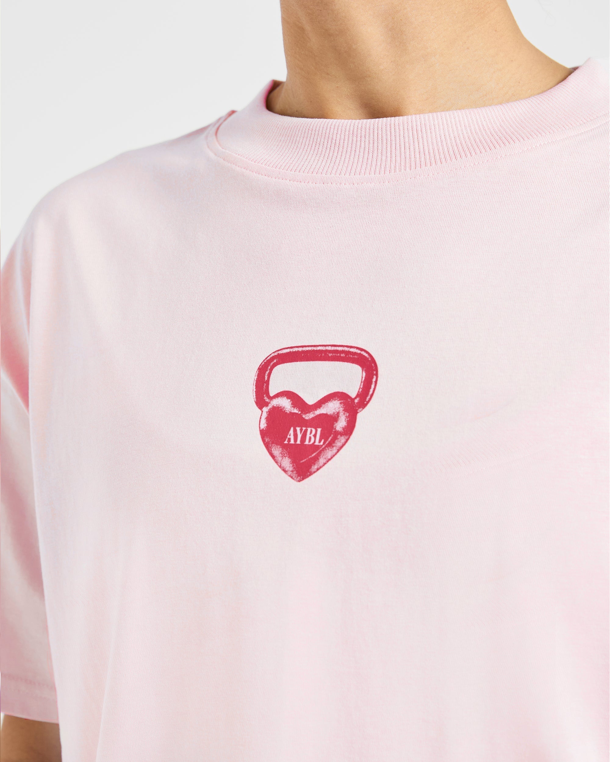 AYBL Lift Love Oversized T Shirt - Iced Rose