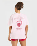 AYBL Lift Love Oversized T Shirt - Iced Rose