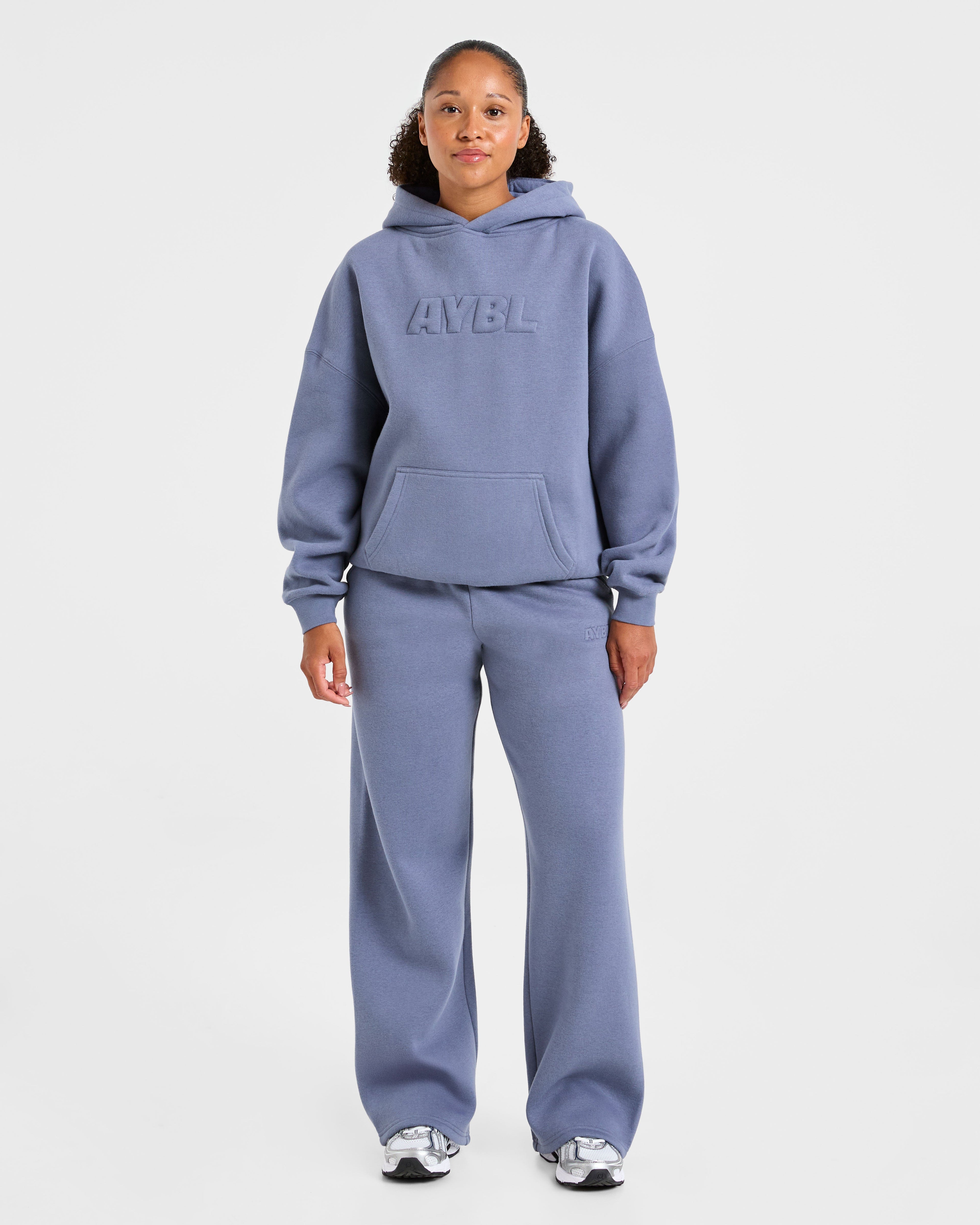 Classic Plush Oversized Straight Leg Joggers - Slate