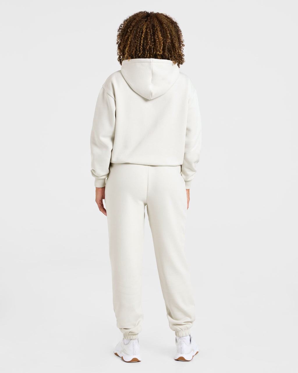 Lifestyle Oversized Zip Up Hoodie - Off Blanc