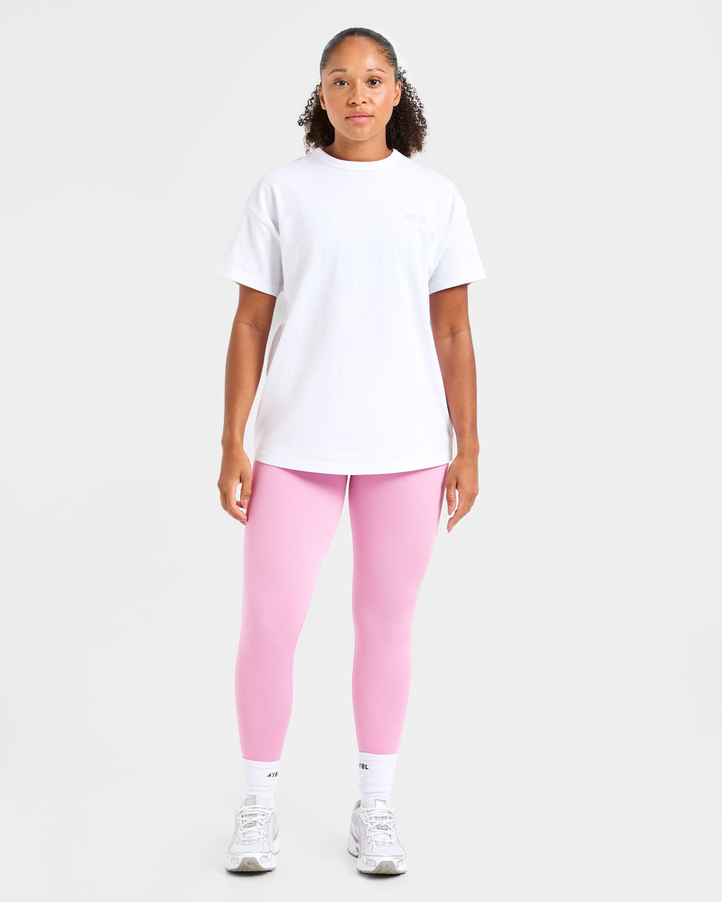Strength Starts Here Oversized T Shirt - Blanc/Rose