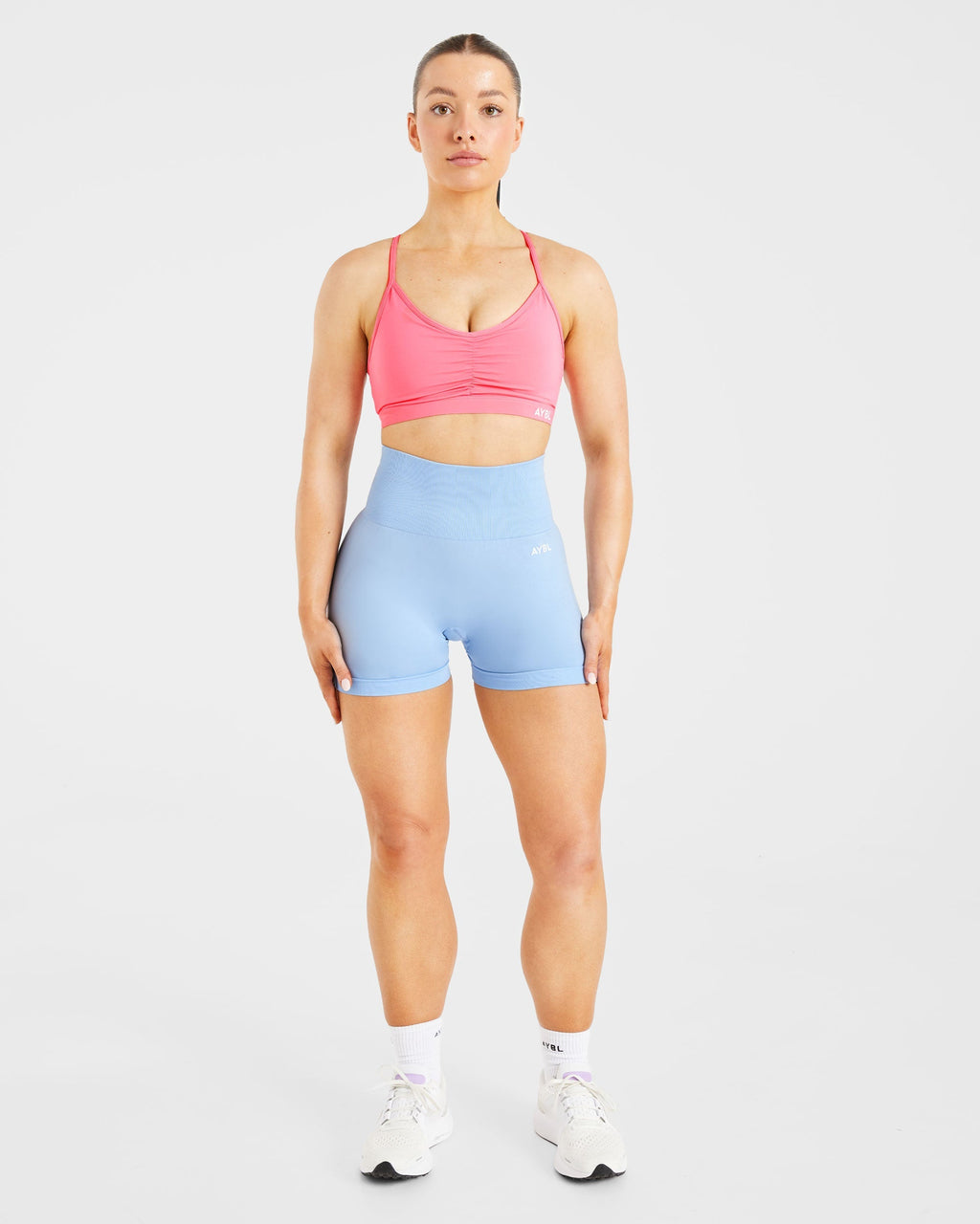 Essential Ruched Sports Bra - Coral Rose