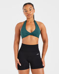 Essential Halterneck Sports Bra - Deep Vert