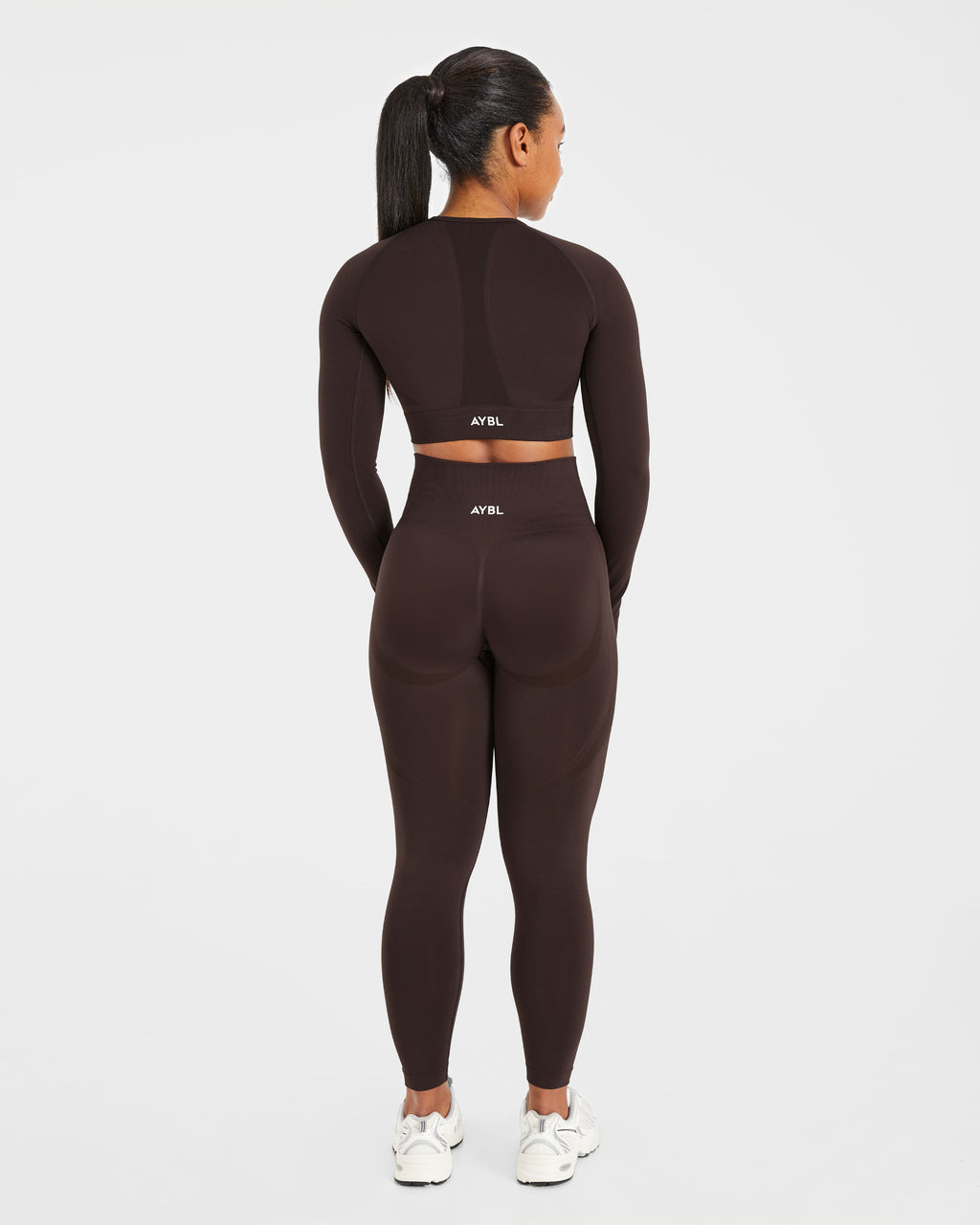 Empower Seamless Long Sleeve Crop Top - Cocoa Marron