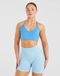 Essential Crossback Sports Bra - Summer Bleu