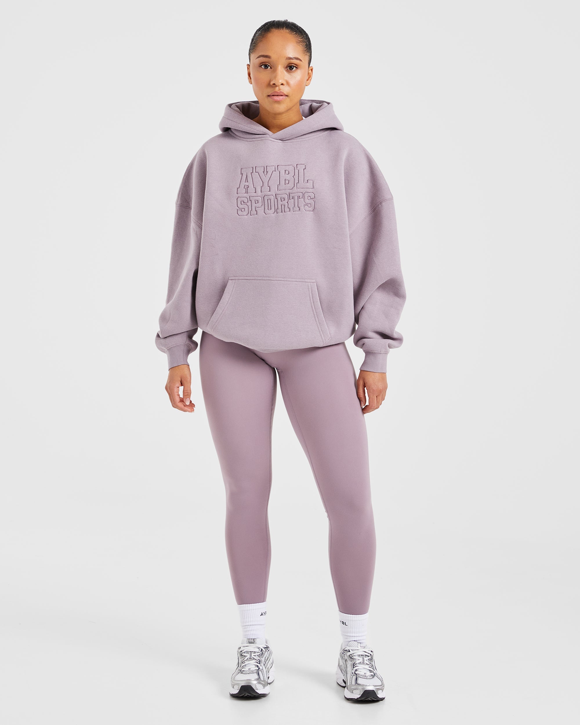 Sport Outline Oversized Hoodie - Mauve violet
