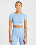 Empower Seamless Crop Top - Sky Bleu
