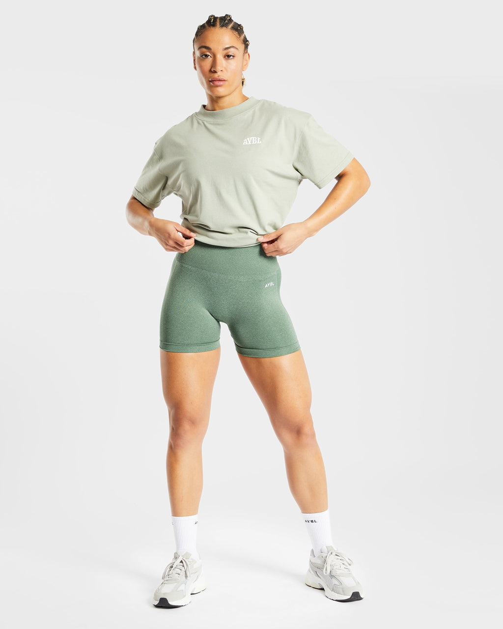 Empower Seamless Shorts - Olive Marl
