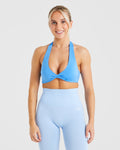 Essential Halterneck Sports Bra - Summer Bleu