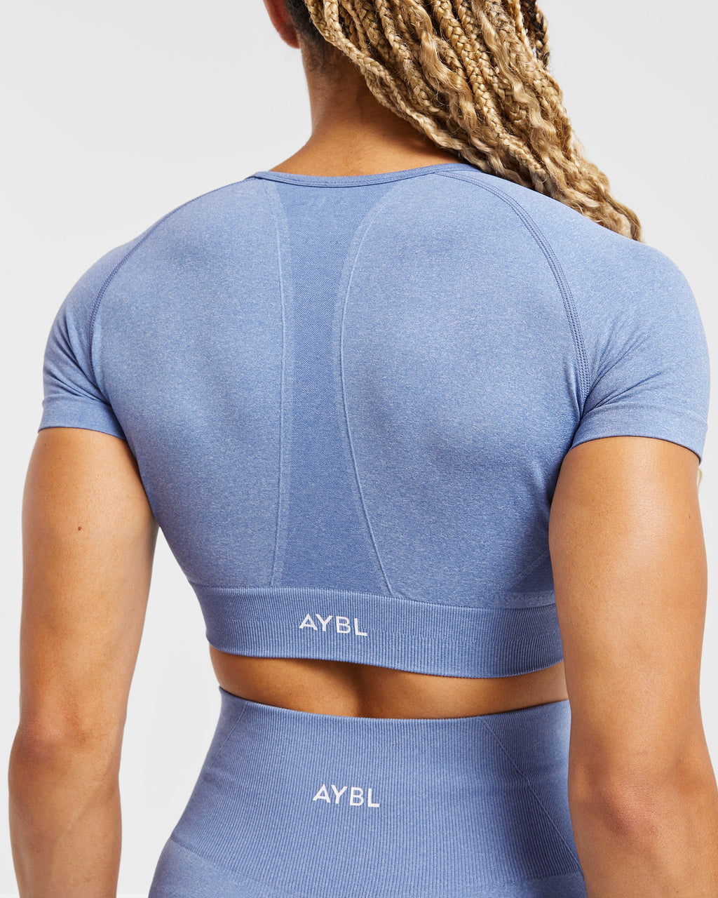 Empower Seamless Crop Top - Bleu Marl
