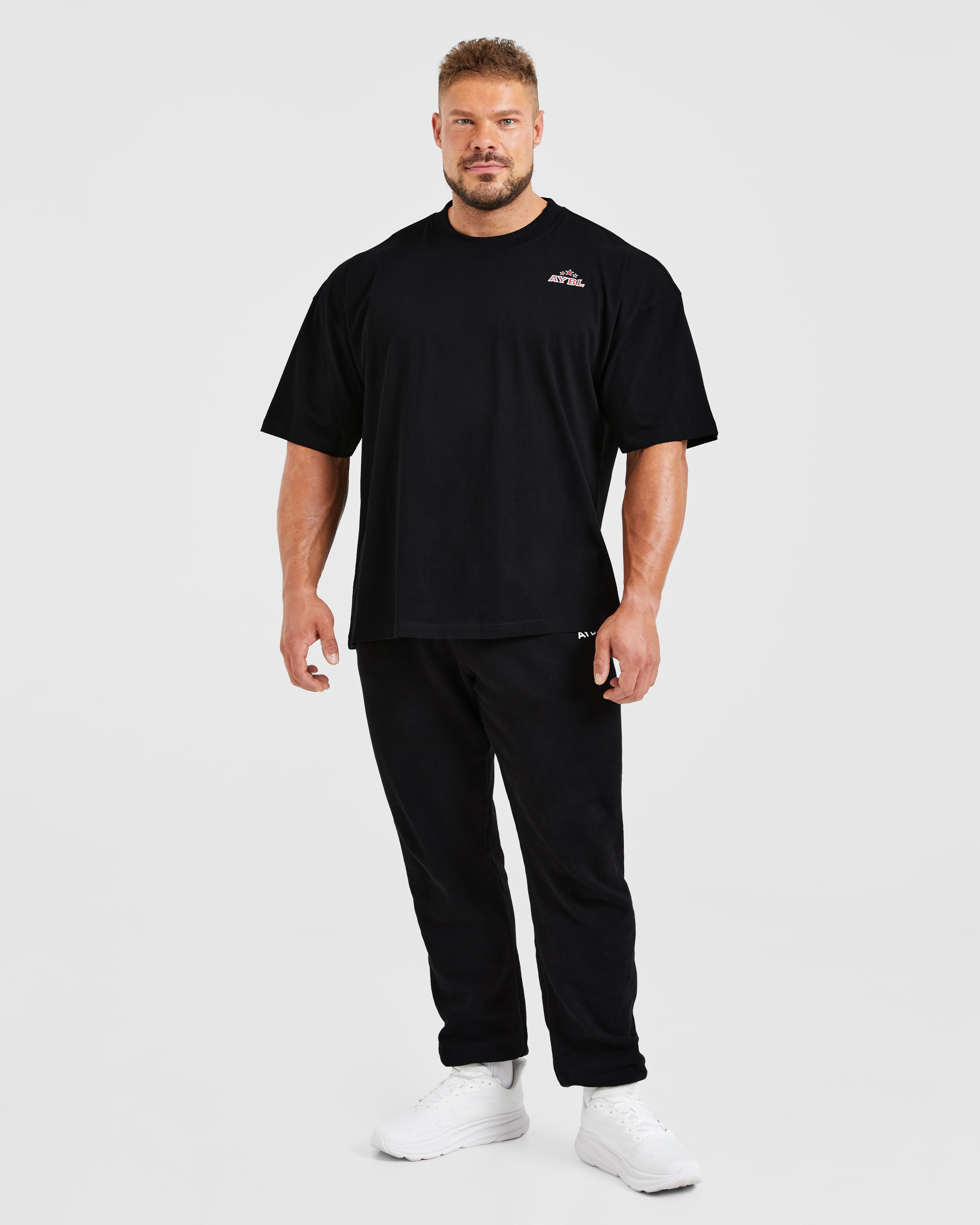 Wesley Vissers X Body Building Essentials Oversized T Shirt - Noir/Rouge